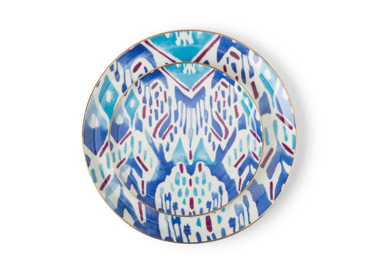 POSH Light & Dark Blue Dessert and Dinner Plate