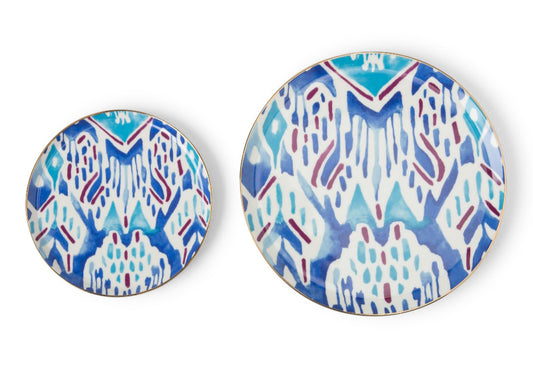 POSH Light & Dark Blue Dessert and Dinner Plate