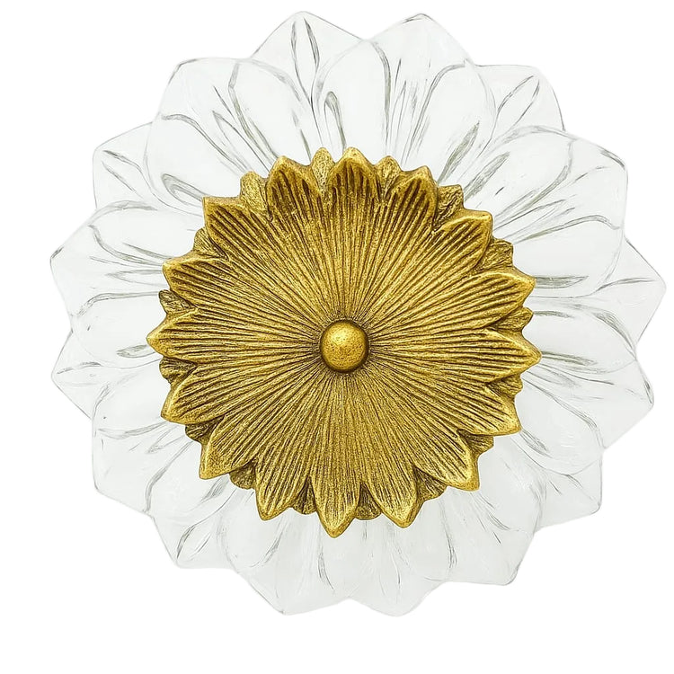 Florence - Casted Aluminum Wall Lamp with Glass Flower