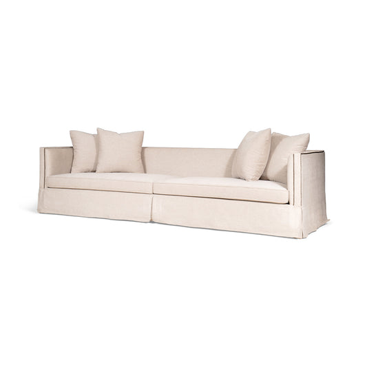 Carlisle Skirted Sofa, Natural Linen