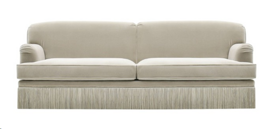 Basel Fringe Sofa, Beige