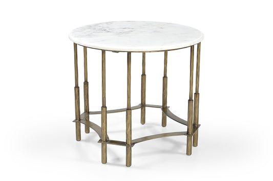 Pierre Iron Side Table w/ Marble Top
