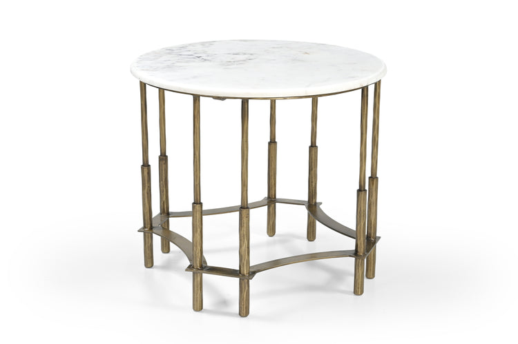 Pierre Iron Side Table w/ Marble Top