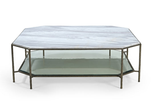 Volakas Iron Coffee Table with Marble Top
