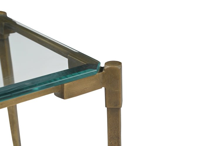 Clarence Iron Side Table w/ Glass Top