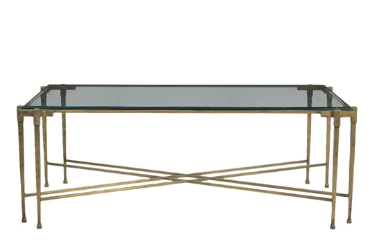 Constantine Iron Coffee Table w/ Glass top