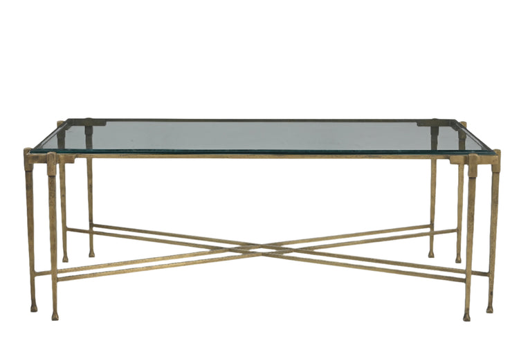 Constantine Iron Coffee Table w/ Glass top