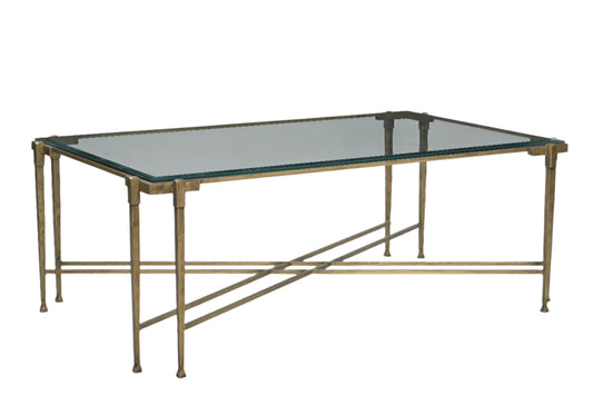Constantine Iron Coffee Table w/ Glass top