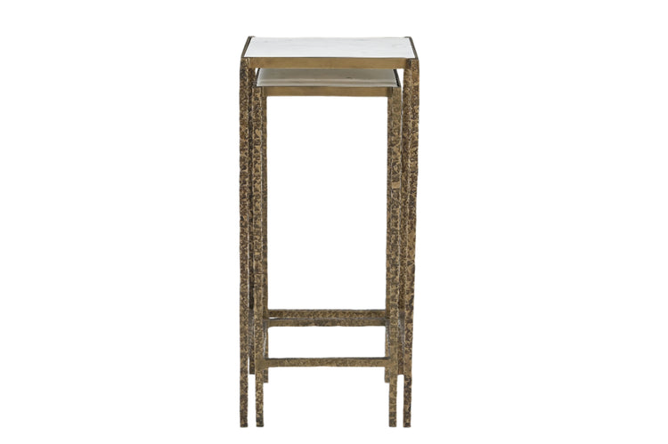 Percival Iron Side Table w/ Marble top Set of 2