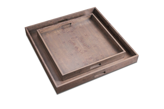 Ash Gray Mappa Burl Tray S/2