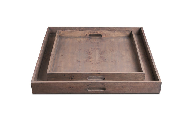 Ash Gray Mappa Burl Tray S/2