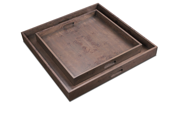Ash Gray Mappa Burl Tray S/2