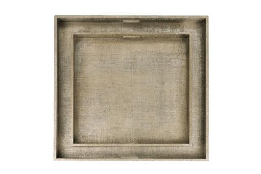 Seal Faux Raffia Tray S/2