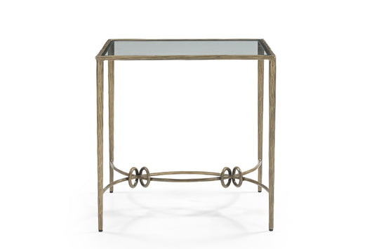SIDE TABLE WITH GLASS TOP
