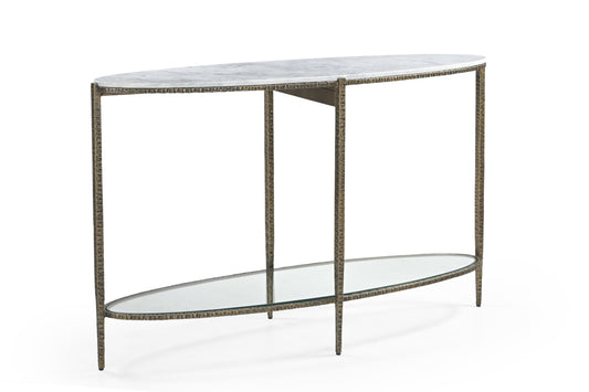 IRON CONSOLE TABLE WITH MARBEL TOP