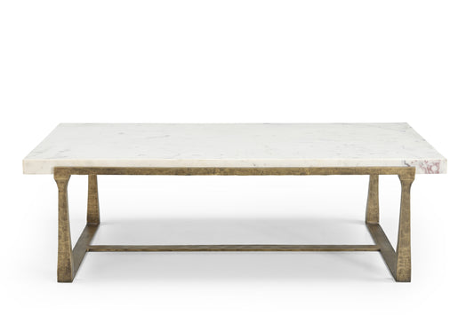 IRON COFFEE TABLE WITH MARBEL TOP