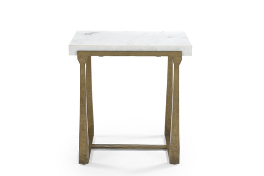 IRON SIDE TABLE WITH MARBEL TOP