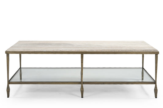 IRON COFFEE TABLE WITH MARBEL TOP