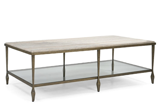 IRON COFFEE TABLE WITH MARBEL TOP