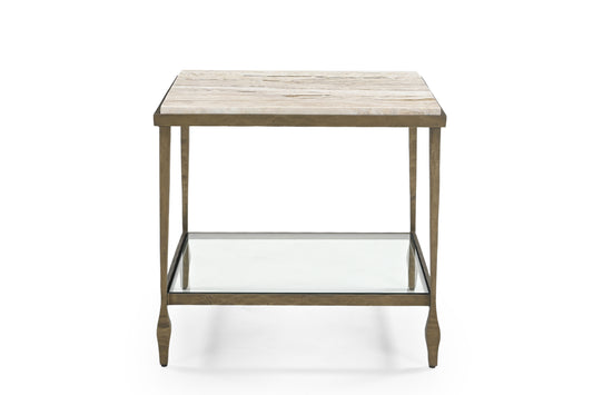 IRON SIDE TABLE WITH MARBEL TOP