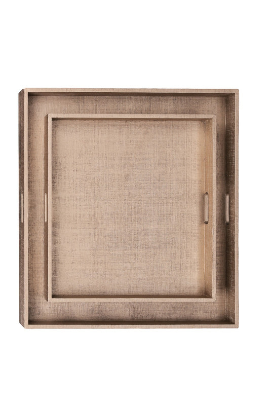 Champagne Faux Raffia S/2