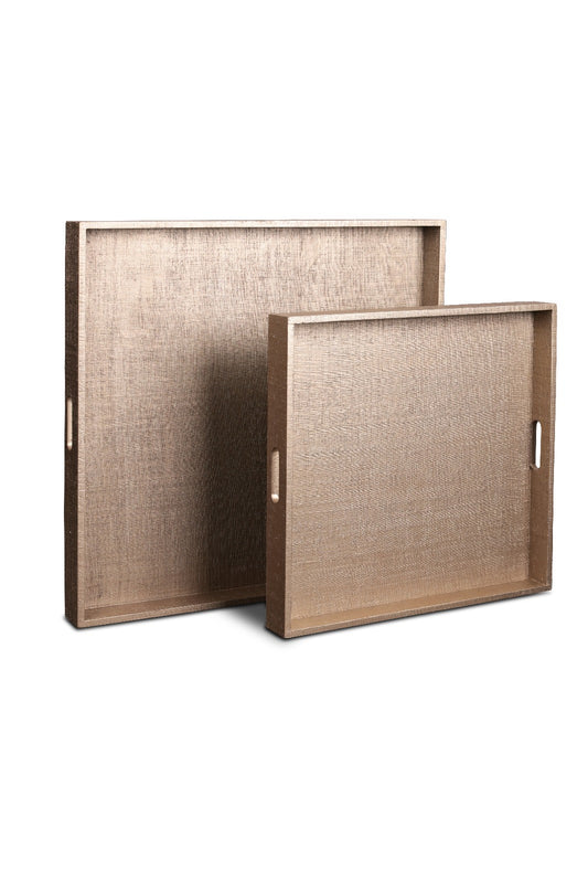 Champagne Faux Raffia S/2