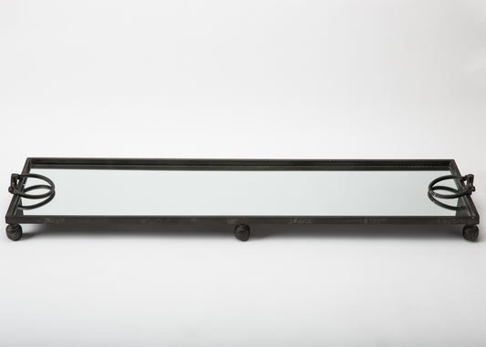 Mirrored Black Metal Tray