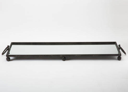 Mirrored Black Metal Tray