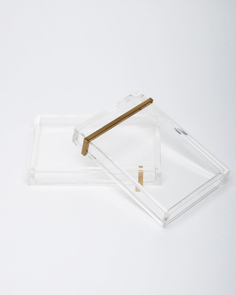 Clear Acrylic Box with Brass Strap