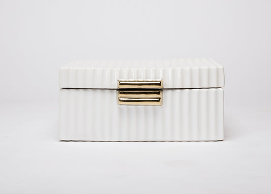 Gold & White Stripe Box