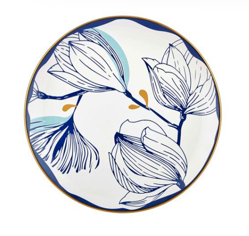 Set of 2 GOLD LEAF Dinner Plates