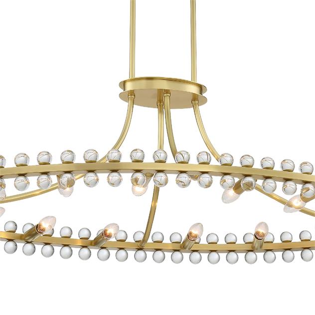 Clover 12 Light Aged Brass Chandelier