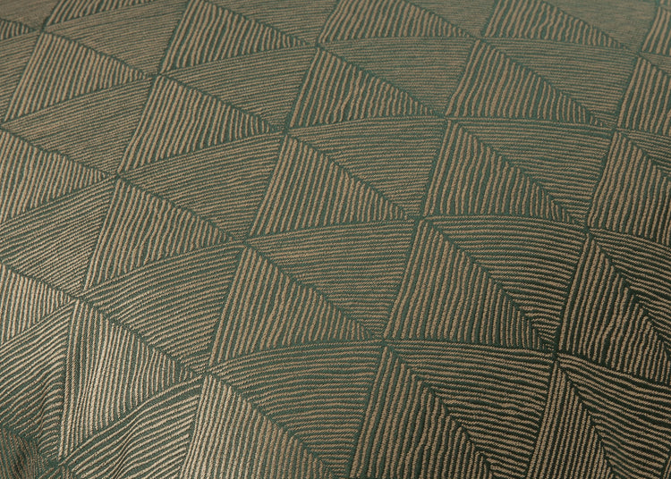 Dark Green Silk Pillow with Embroidery