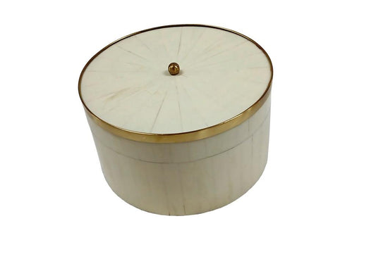 Bone Inlay Round Box - Large