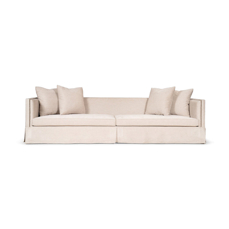 Carlisle Skirted Sofa, Natural Linen
