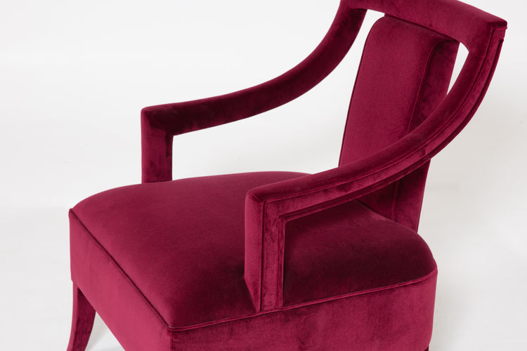 Red Velvet Accent Chair