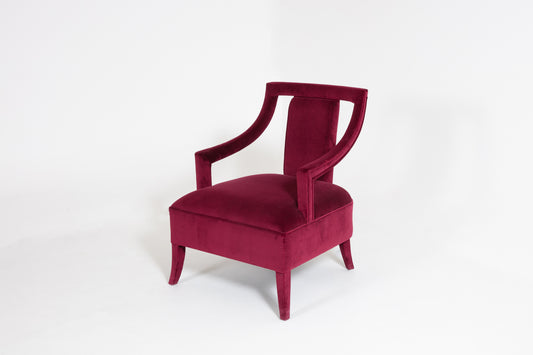 Red Velvet Accent Chair
