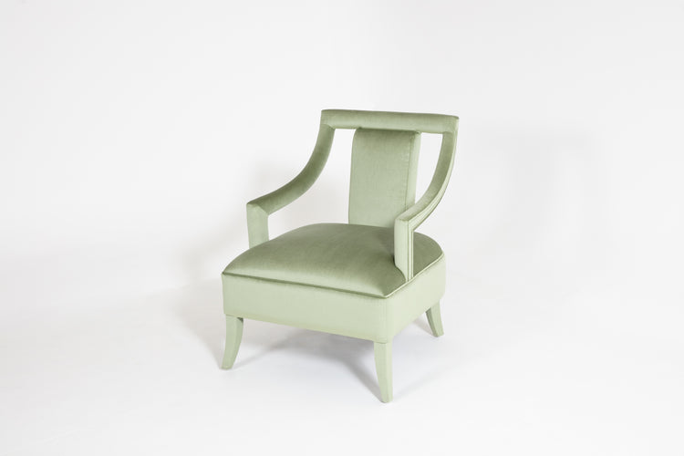 Ocean Blue Velvet Accent Chair