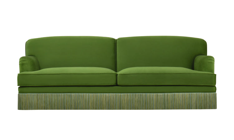 Basel Fringe Sofa, Emerald Green