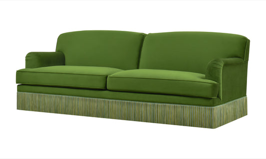 Basel Fringe Sofa, Emerald Green