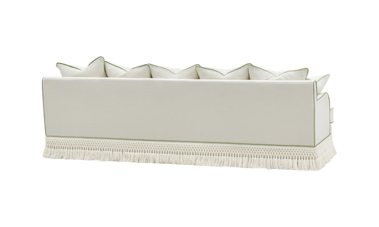 Dawes Fringe Sofa, Cream/Teal