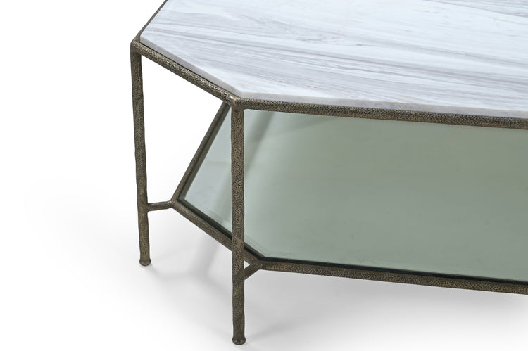 Volakas Iron Coffee Table with Marble Top