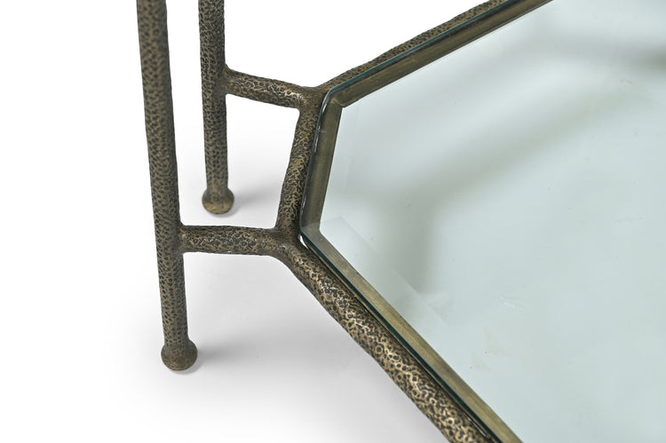 Volakas Iron Side Table with Marble Top