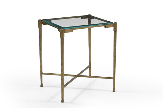 Clarence Iron Side Table w/ Glass Top
