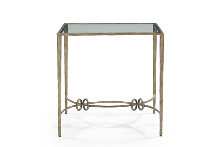 SIDE TABLE WITH GLASS TOP