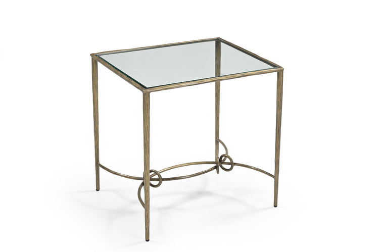 SIDE TABLE WITH GLASS TOP