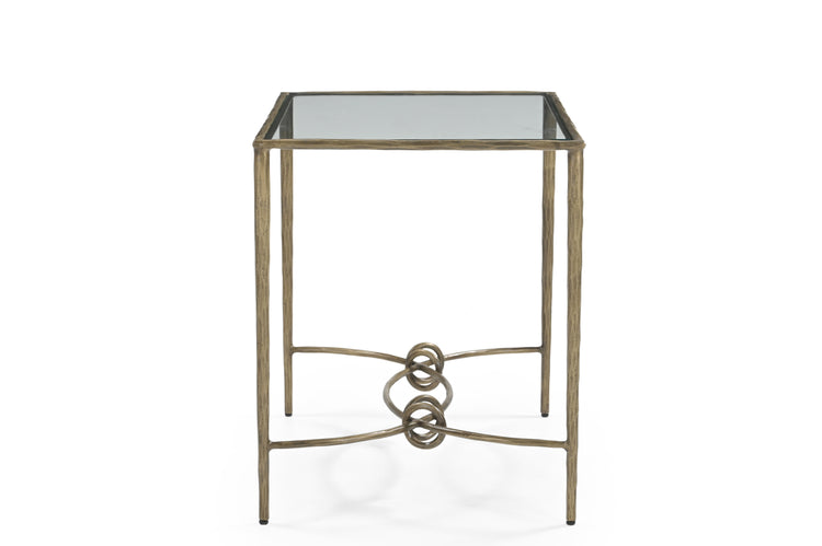 SIDE TABLE WITH GLASS TOP
