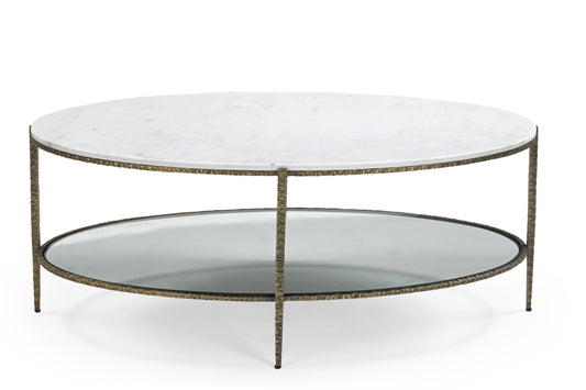 IRON COFFEE TABLE WITH MARBEL TOP