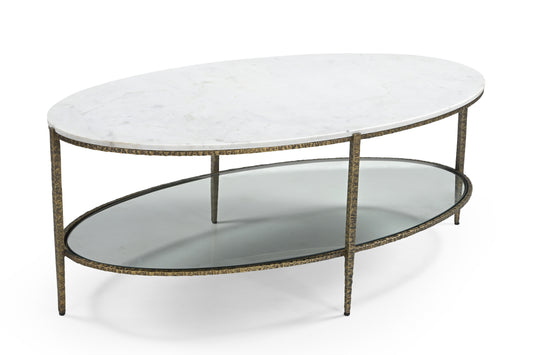 IRON COFFEE TABLE WITH MARBEL TOP