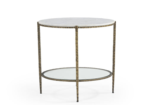 IRON SIDE TABLE WITH MARBEL TOP